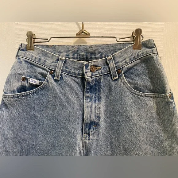 90’s Vintage Lee High-Waisted Acid Wash Mom Jeans 27 W— Grunge Retro Denim - Picture 6 of 12